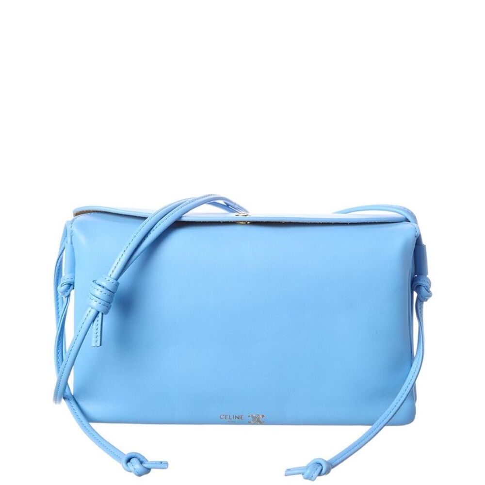 Celine Logo Leather Clutch, Blue